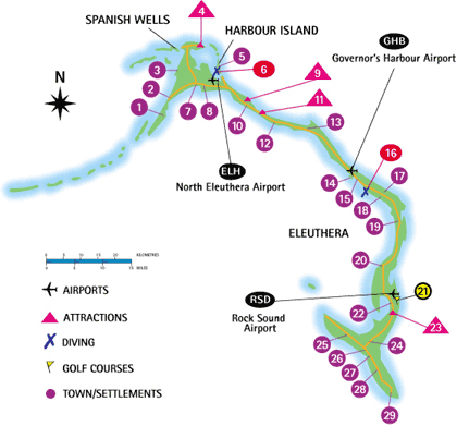 Eleuthera Island Map