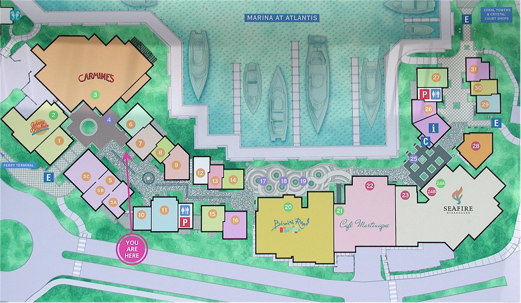 Map of Marina Village at Atlantis, Bahamas